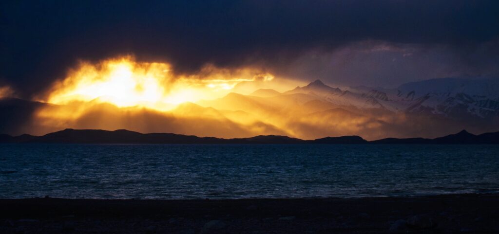 Sunset at Karakul Lake